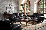 3pc Brown Manchester 100% Italian Leather Chair Loveseat Sofa/Couch Set