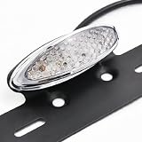 12V White Red LED Motorcycle Oval Rear Tail Brake Light Lamp Integrated Number... by Astra Security