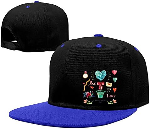 Watercolor Valentine's Day Fashion Hip-Hop Fitted Hats Unisex