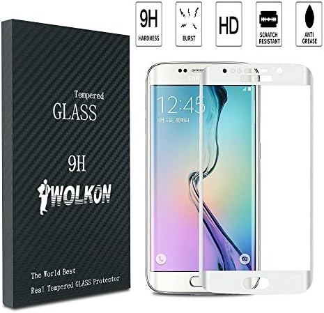 S6 Edge Screen Protector, 0.2mm Thinnest Full Screen 5.1" Premium Tempered Glass Screen Protector Film for Samsung Galaxy S6 Edge (White)