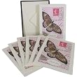 Butterfly Pink Cavallini Glitter Cards - 10 boxed notecards and envelopes, 1pack