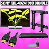 Sony Bravia Z-Series KDL-40Z4100B 40in. 1080P LCD HDTV Black + Sony DVD Player w/ Wall Mount Accesso