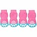 Weixinbuy 4Pcs Pet Dog Puppy Cotton Anti-slip Knit Weave Sock Rose X-Small