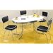 50's RETRO TABLE SET CHROME OVAL TABLE WITH 4 CHAIRS