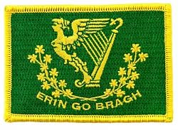 Erin Go Bragh Flag Embroidered Patch Irish Iron-On Ireland Clover Shamrock Emblem