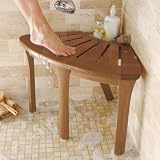 Teak Corner Bath Stool