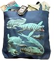 SEA MONSTER DINOSAUR decor art print Jumbo Canvas Tote Bag Purse featuring Elasmosaur, Coccosteus, Xiphactinus, Archeolon, Dunkleosteus, Hybodus, Liopleurodon