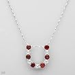 Necklace With 1.45ctw Precious Stones - Genuine Garnets and Topazes 925 Sterling silver Length 16in