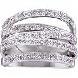 14Kt White Gold Multi-Row Diamond Fashion Ring
