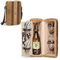 Picnic Time Bacchus Driftwood 13.5in. Rattan Basket w/ Deluxe Wine Service For 2 (Driftwood)