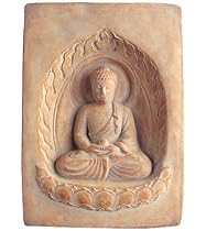 Buddha Cast Stone Garden Plaque - Indoor/Outdoor