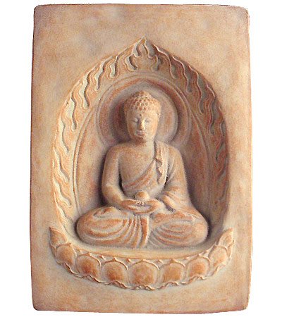 Buddha Cast Stone Garden Plaque - Indoor/Outdoor