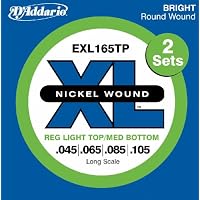 D'Addario EXL165TP Bass Guitar Strings, 2 Sets, Custom Light