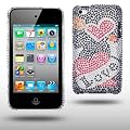 IPOD TOUCH 4 LOVE DIAMANTE DISCO BLING CASE / COVER / SHELL / SKIN / BACK COVER, BY CELLAPOD CASES