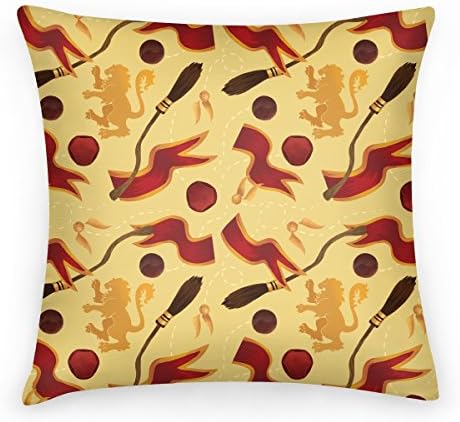 Nihila New Quidditch Pattern (Gryffindor Pride) 18 x 18 Inch Decorative Throw Pillow