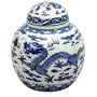 6" Dragon Tea Canister Decorative Box in Blue and White