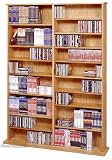 Leslie Dame CD, DVD, Video Solid Oak Veneer Storage Rack CDV-1000