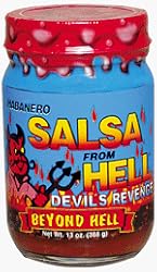 Habanero Salsa From Hell Devil's Revenge - One scoop of this thick chunky salsa and you'll drop to your knees, begging for forgiveness. A must for any salsa fan.