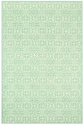 4' x 4' Round Oscar Isberian Rugs Area Rug Aloe Color Hand Hooked China "Martha Stewart Collection" Bloomery Design