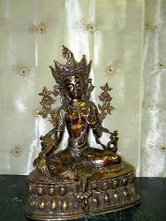 Huge Tara Statue Buddhist Savior-goddess Brass Sculpture India 34"