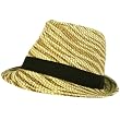 Summer Light Weight Zebra Animal Print Sun Fedora Trilby Stingy Hat Natural