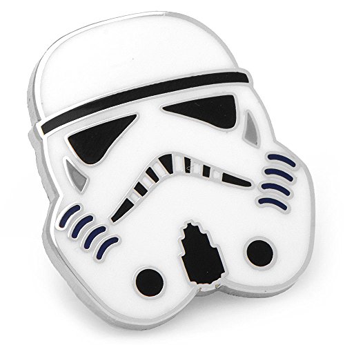 Star Wars Mens Enamel Silver Plated Lapel Pin (Storm Trooper - Silver & White)