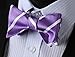 SetSense Men's Stripe Jacquard Woven Self Bow Tie Set