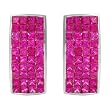 Earrings With 2.40ctw Created Rubies Crafted in 14K White Gold. Total item weight 5.5g Length 17mm