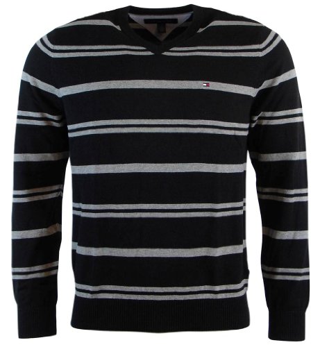 Tommy Hilfiger Mens Striped V-Neck Pullover Sweater