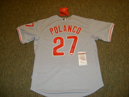 PLACIDO POLANCO AUTOGRAPHED PHILLIES JERSEYS W/PROOF