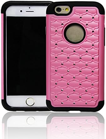 iPhone 6 Case, Killer Kase Protector Series iPhone 6 (4.7) Shockproof Case *NEW* Hard back plus soft edge armor case- Protective Case for iPhone 6 (4.7) (2014) iPhone 6 Cover, iPhone 6 Skin, iPhone 6 (4.7) Cover Pink Bling Diamonds Sparkles PRIME ELIGIBLE!