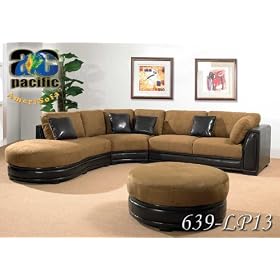 NEW 4PCS MICROFIBER MODERN SECTIONAL SOFA SET, AC-639-DARK