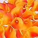 Luyue 20 Pcs Fake Calla Lily Artificial Flowers Bridal Wedding Bouquet Latex Real Touch Flower Home Kitchen Office Decor-Sunset Orange
