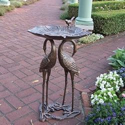 Oakland Living&reg; Crane and Lily Birdbath