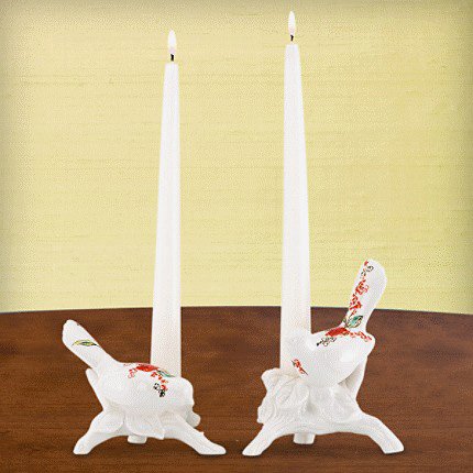 Lenox CHIRP FIG CANDLESTICK PAIR
