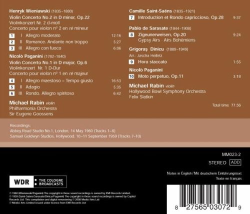 Cover image : Violin Concerto 1 & 2 / Introduction Et Rondo