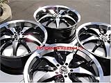 18 ADR Venomous 10A Black with Polish Lip Wheels, A set of 4 Wheels