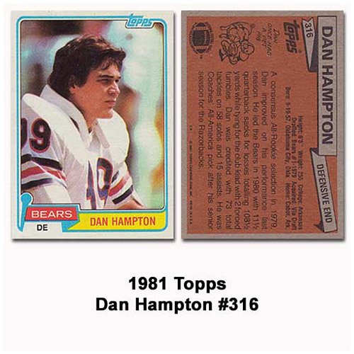 Topps Chicago Bears Dan Hampton 1981 Rookie Card