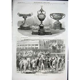 The Cup Ascot & Betting Ring Antique Print 1866
