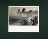 1836 Hand Coloured Print View Water Fall Schaffhausen