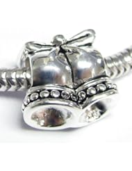 Valentines Gift 925 Sterling Silver Jingle Wedding Bell Bead Charm for Pandora Troll Biagi