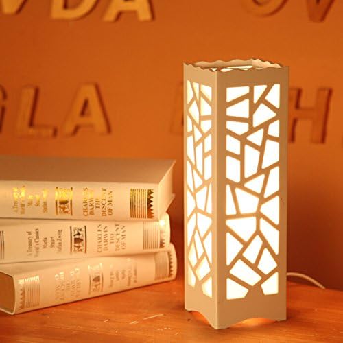 Lvjing New Creative Design Energy Saving Carving LED Desk Lamp Night Light Bed Lamps Home Decor & Lighting Eye-protective (White 1)