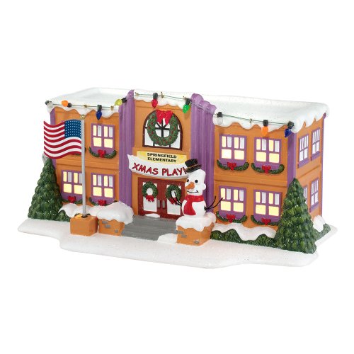Department 56 The Simpson’s Village from Springfield Elementary School Lit House Figurine, 5.12-Inch