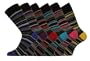 6 Pk Mens Pierre Calvini Luxury Stripe Cotton Rich Sock
