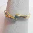14K Yellow Gold Blue Diamond Ring