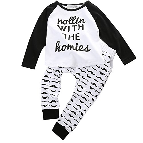 Baby Boys Long Sleeve Raglan Shirt and Long Pants Outfit