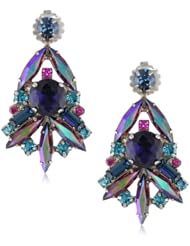 Sorrelli "Northern Lights" Bold Crystal Cluster Silver-Tone Drop Earrings