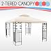 10' x 10' Replacement Gazebo Canopy Beige Top Cover Patio Outdoor Shade 2-Tier