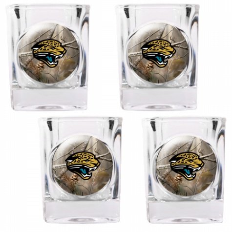 NFL Jacksonville Jaguars Open Field Four Piece Square Shot Glass Set