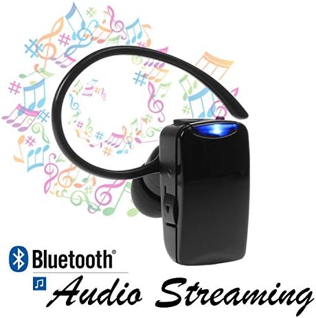 Wireless Bluetooth Headset Hands-free with Audio Streaming, Multi-Point Connectivity for all Sony Ericsson phones with FREE Car Charger and Pouch